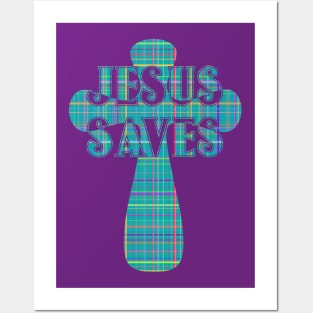 Jesus Saves Decorative Cross Posters and Art